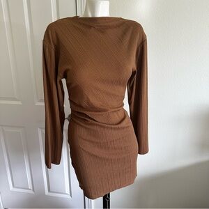 H&M Brown Ribbed Dress